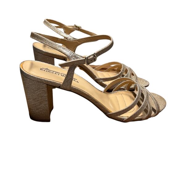 BADGLEY MISCHKA American Glamour Womens 10 Rose Gold Strappy Sparkle Sandal - Picture 8 of 16